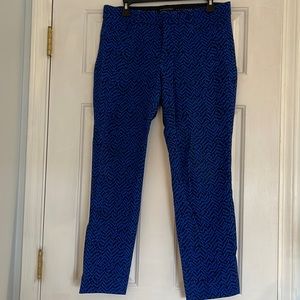 Banana Republic Sloan blue and navy blue patterned pant